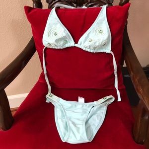 Nice apple green shinny stones bikinis suits